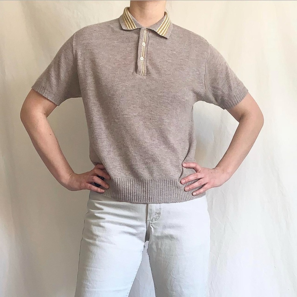 True Vintage Short Sleeve Polo Sweater